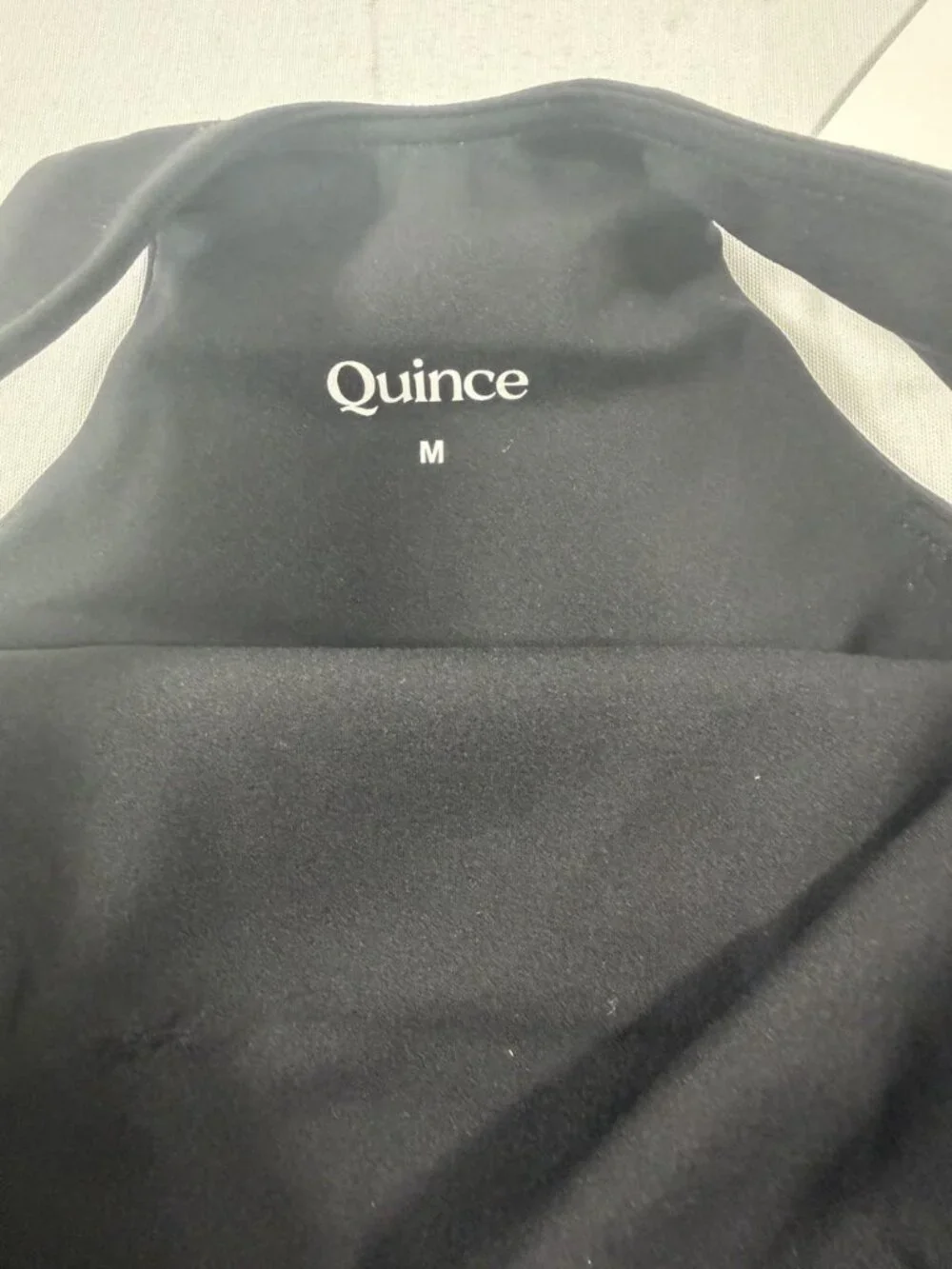 Quince Women’s Black Solid Racerback Wireless Pullover Sports Bra, Size M NWT